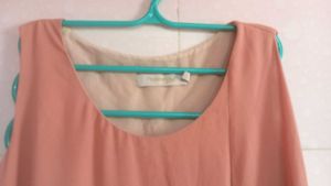 Elegant Peach Sleeveless Dress