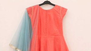 Beautiful Orange Ethnic Dress with Dupatta