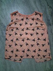 Bird Print Sleeveless Top