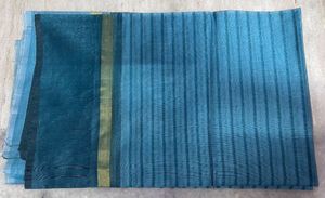 Elegant Teal Striped Saree