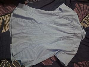 Blue Striped Short Sleeve Shirt