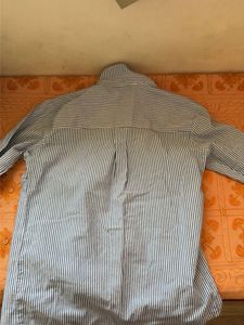 Blue Striped Button-Up Shirt