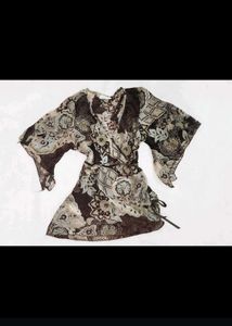 Boho Paisley Print Kimono Top
