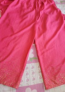 Elegant Pink Kurta co ord set with Gold Accents