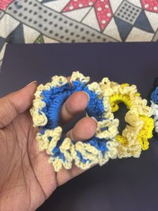 Handmade Crochet Scrunchies Set of 3