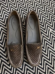 Heeled Silver Loafers