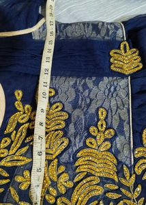 Navy Blue Anarkali Gown With Attatch Dupatta