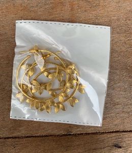 Gold Leaf Hoop Earrings