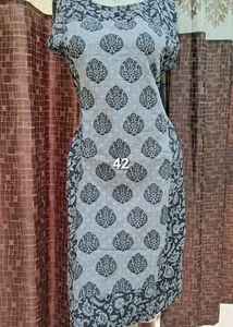 New Stylish Grey & Black Printed Kurta