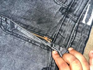 Washed Grey Denim Jeans