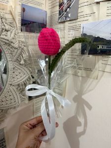 Handmade Crocheted Yellow/pink tulip🌷