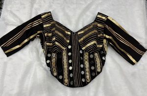Black &amp; Gold Embroidered Lehenga Set