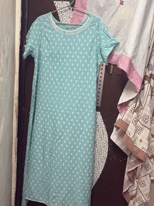 Designer Teal Printed Kurta