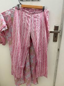 Pink Floral Print Kurta Set