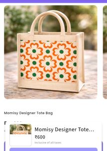 Cute Floral Jute Tote Bag