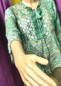 🇬🇧Girls Top Bohemian Print Peplum western Latest