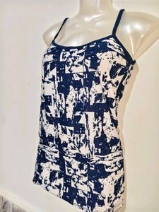 Versatile Print Spaghetti Strap Top