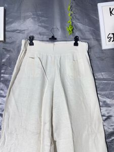 Cream Linen Palazzo Pants made in Italy