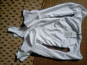 Off-Shoulder White leotard top