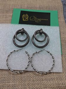 combo Chic Double Hoop Earrings &amp; Twisty Hoops Set