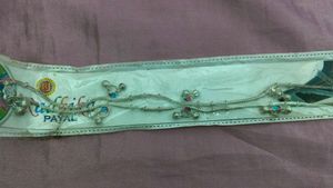 Traditional Silver Anklets with Charms