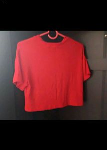 Red Graphic Crop T-Shirt