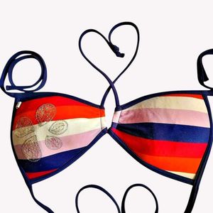 Colorful Striped Bikini Top