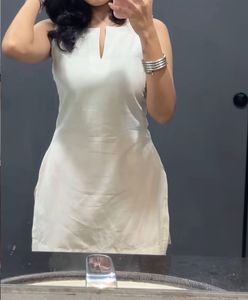 Desi Farsi White Sleeveless Kurta set