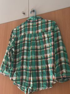 Green Plaid Button-Up Shirt