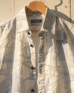Abstract Print Button-Down Shirt