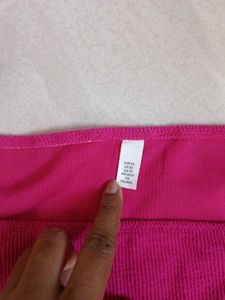 Hot Pink Square Neck Puff Sleeve Top