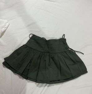 Trendy Y2k Olive Green Mini Skirt