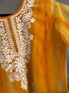Yellow Embroidered Kurta