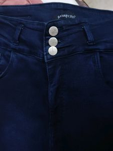 Blue High Waist Jeggings, Ankle Length
