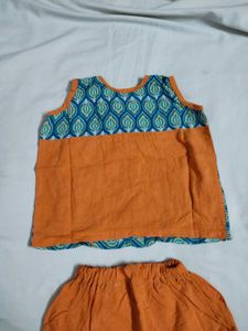 (3-12 month )kids Orange &amp; Teal Ethnic  Set