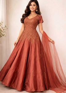 beautiful gown with dupatta