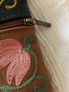 Embroidered Floral Wristlet Wallet