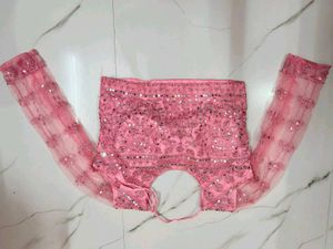Elegant Pink Sequins Lehenga Choli Set