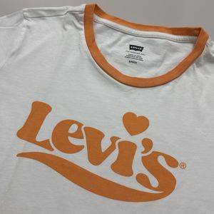 Levi's White Orange Ringer T-Shirt
