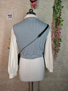 Shein Preppy Cable Knit Vest Top