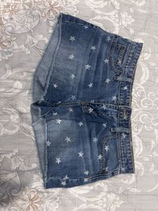 Cute Star Print Denim Shorts