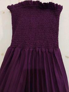 Purple Smocked Jumpsuit