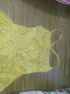 Yellow Floral Mini Dress