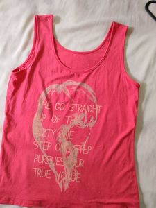 Pink Graphic Print Tank Top