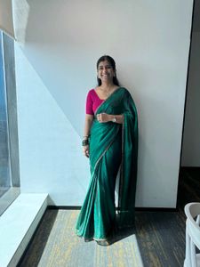 Elegant Emerald Green Saree