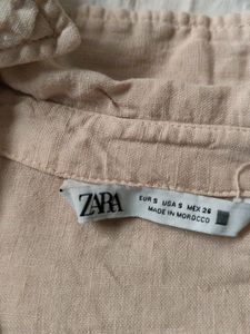 Original Zara Shirt With Knot And Pockets