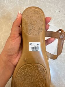 Stylish Tan Studded Thong Sandals
