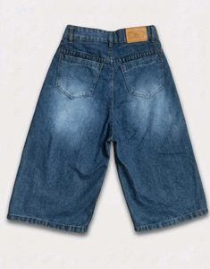 Women's Trendy Baggy Denim Jorts - Light Blue