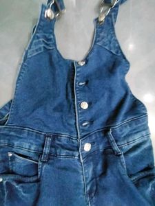 Blue Denim Skinny Dungaree/ Jumpsuit