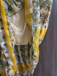 New Yellow Printed Skirt